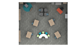Elementary Classroom with Motor Accommodations Desk - Plan View